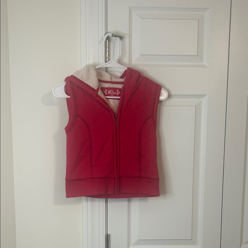 Girl’s Mudd Pink Quilted Vest with Cozy Lining - Size 10
